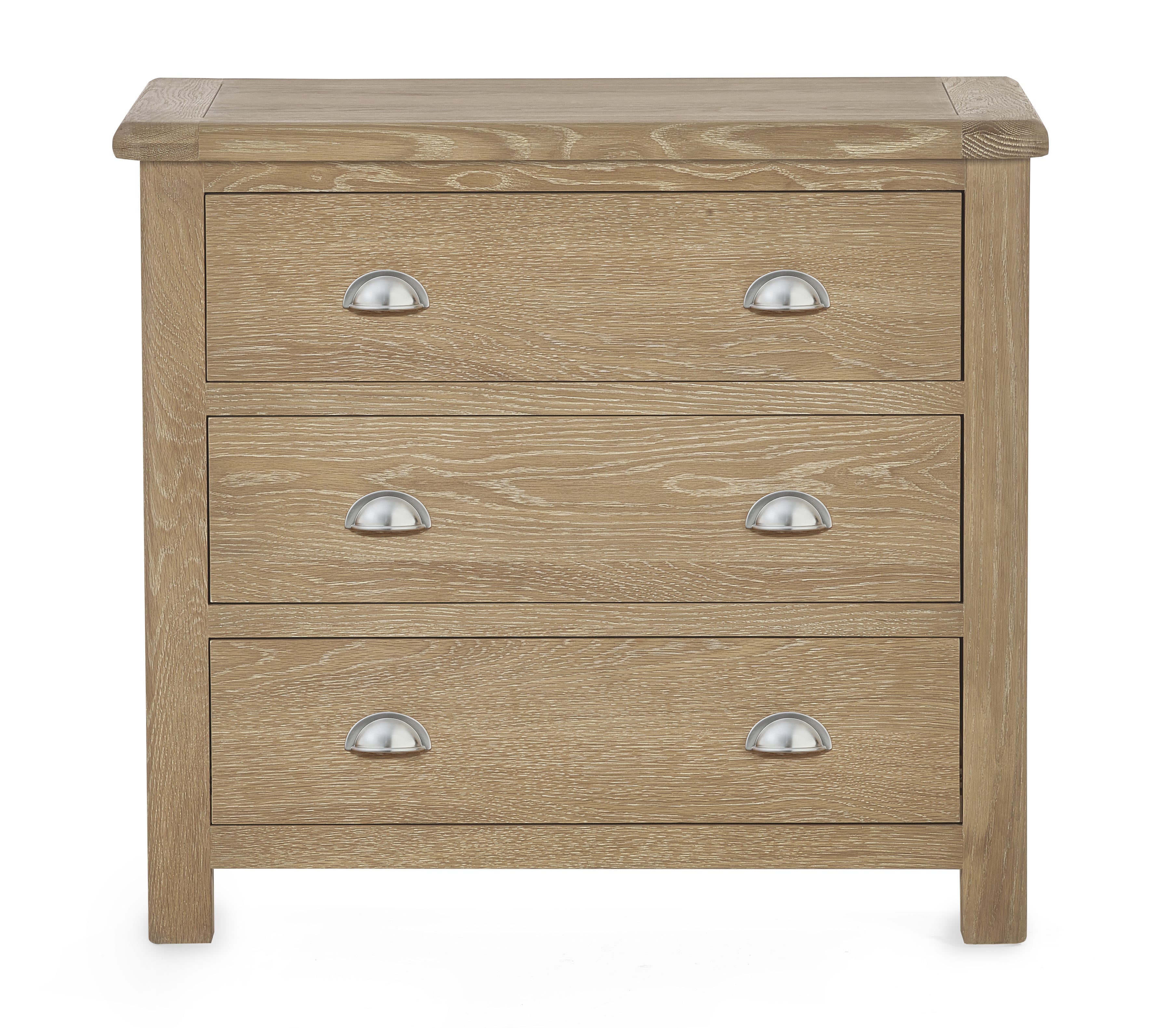 Cayden Limed Oak Wood Chest of Drawers | 3 Drawers